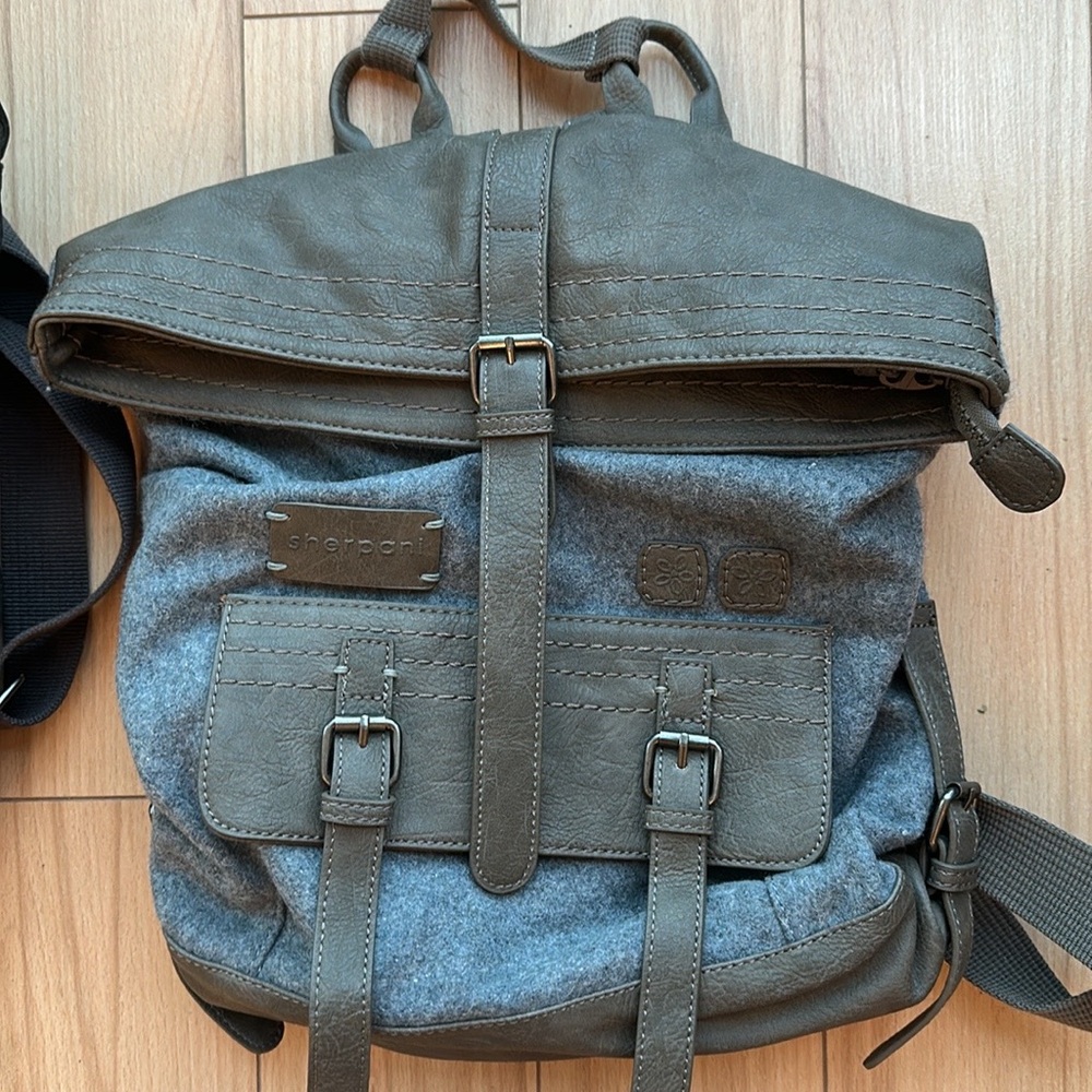 Sherpani Gray and Brown Women's Backpack - Unisex